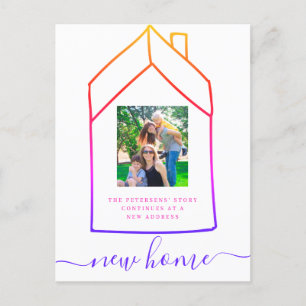 Moderne neue Zuhause-Adressenänderung Ankündigungspostkarte