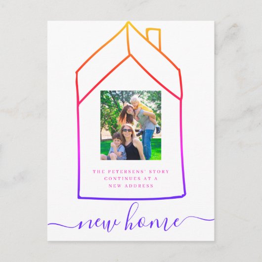 Moderne neue Zuhause-Adressenänderung Ankündigungspostkarte (Vorderseite)