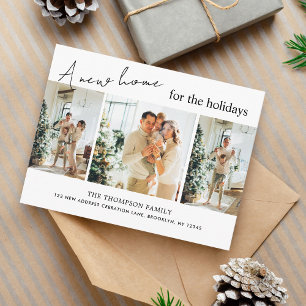 Moderne neue Zuhause für das Holidays Foto Moving Ankündigungspostkarte