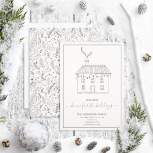 Moderne neue Zuhause für den Feiertagswechsel Feiertagskarte