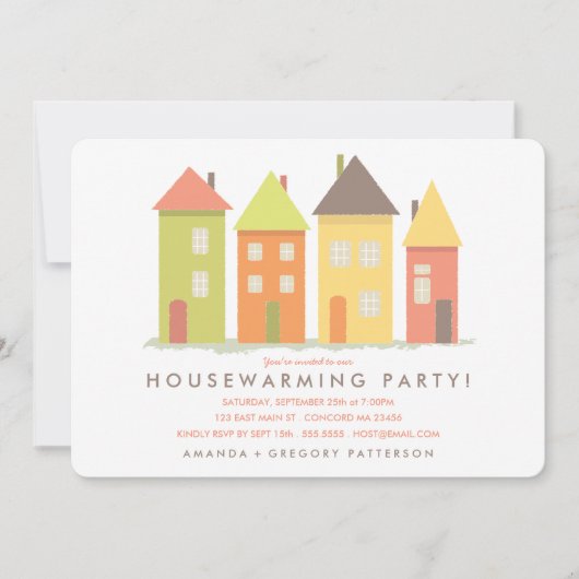 Moderne neue Zuhause Housewarming-Party Einladung (Vorderseite)