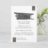 Moderne neue Zuhause Housewarming-Party Einladung (Stehend Vorderseite)