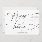 Moderne neue Zuhause-Kalligrafie Schwarz & Weiß-Be Ankündigung (Vorderseite)