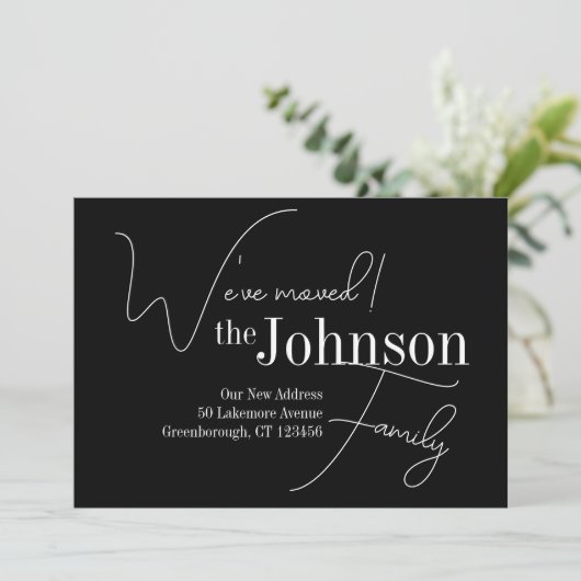 Moderne neue Zuhause Moving Ankündigung (Stehend Vorderseite)