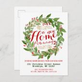 Moderne neue Zuhause Weihnachtsfeiertage Weihnacht Ankündigungspostkarte (Vorne/Hinten)