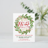 Moderne neue Zuhause Weihnachtsfeiertage Weihnacht Ankündigungspostkarte (Stehend Vorderseite)