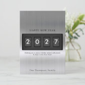Moderne Neujahrs-Einfach-Countdown-Silber (Stehend Vorderseite)