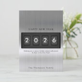 Moderne Neujahrs-Einfach-Countdown-Silber (Stehend Vorderseite)