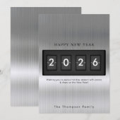 Moderne Neujahrs-Einfach-Countdown-Silber (Vorne/Hinten)