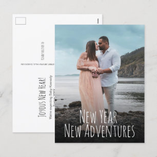 Moderne Neujahrsabenteuer Fotos der Mutterschaft Feiertagspostkarte