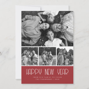 Moderne Neujahrsfoto-Raster Feiertagskarte