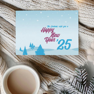 Moderne Neujahrsgrußkarte ohne Foto Feiertagskarte