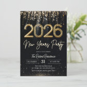 Moderne Neujahrsparty 2026  Einladung (Stehend Vorderseite)