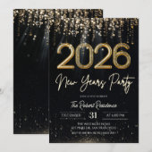 Moderne Neujahrsparty 2026  Einladung (Vorne/Hinten)