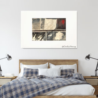 Moderne Neutrale Abstrakte Texturierte Kunst Leinwanddruck