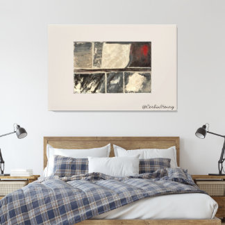 Moderne Neutrale Abstrakte Texturierte Kunst Leinwanddruck