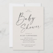 Moderne, neutrale Babydusche für das Skriptgeschle Einladung (Vorderseite)