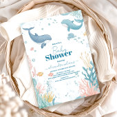Moderne Neutrale Babydusche unter dem Meer Einladung