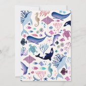 Moderne Neutrale Babydusche unter dem Meeresgeschl Einladung (Rückseite)