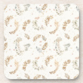 Moderne, neutrale, beige Bohemische Blätter des Bo Getränkeuntersetzer (Vorderseite)