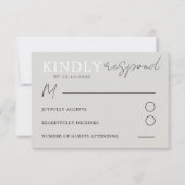 Moderne, neutrale Beige Eukalyptus Wedding RSVP Karte (Vorderseite)