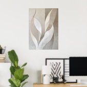 Moderne neutrale Blätter ästhetische Wall Art Poster (Heimbüro)