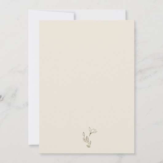 Moderne, neutrale Blätter mit Flora Einladung (Rückseite)