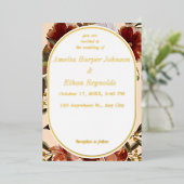 Moderne neutrale Blütenrustik Folieneinladung (Stehend vorne)