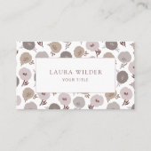 Moderne neutrale boho-Blume Visitenkarte (Vorderseite)