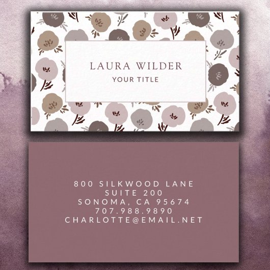 Moderne neutrale boho-Blume Visitenkarte