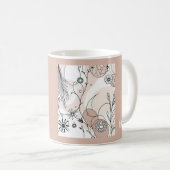 Moderne neutrale Boho Brown Ästhetik Kaffeetasse (VorderseiteRechts)