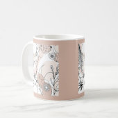 Moderne neutrale Boho Brown Ästhetik Kaffeetasse (Vorderseite Links)