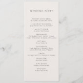 Moderne neutrale botanische Hochzeitsprogramme Programm (Rückseite)