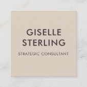Moderne neutrale Braun Moderne Minimale Typografie Quadratische Visitenkarte (Vorderseite)