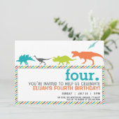 Moderne neutrale Dinosaurier-Silhouette zum Geburt Einladung (Stehend Vorderseite)