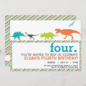 Moderne neutrale Dinosaurier-Silhouette zum Geburt Einladung (Vorne/Hinten)