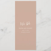 Moderne, neutrale, einfache Hochzeit Menükarte (Rückseite)