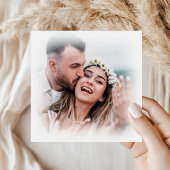 Moderne neutrale florale Save-The-Date-Foto-Einlad