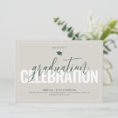 Moderne Neutrale Foto Abschluss Einladung (Stehend Vorderseite)