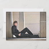 Moderne Neutrale Foto Abschluss Einladung (Rückseite)