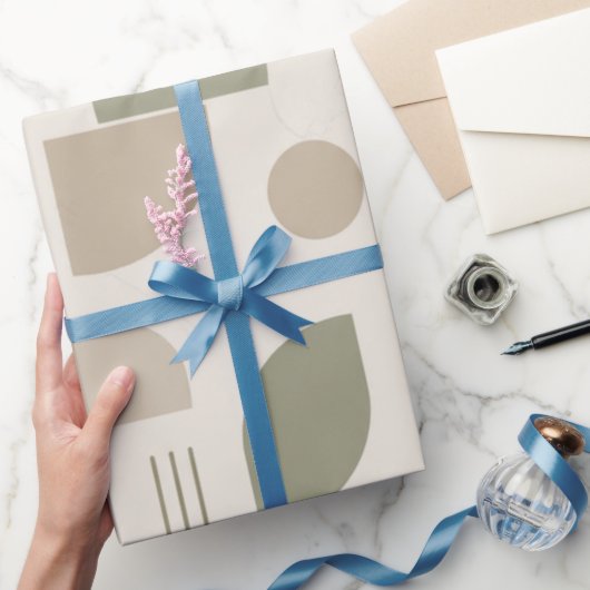 Moderne neutrale Geometrie Geschenkpapier (Schenken)