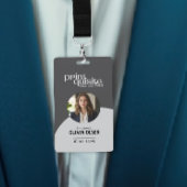 Moderne neutrale graue Mitarbeiter-ID-Karte - QR B Ausweis