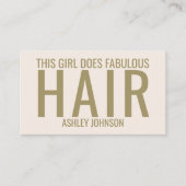 Moderne neutrale Haarstystiktypografie Visitenkarte (Vorderseite)