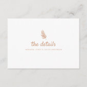 Moderne neutrale Hochzeitdetails QR-Code Begleitkarte (Vorderseite)