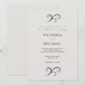 Moderne, neutrale Hochzeitseinladung Einladung (Vorne/Hinten)