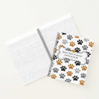 Moderne neutrale Hundespuren-Spiralnotizbuch Notizblock