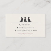 Moderne neutrale Katzengrooming Visitenkarte (Rückseite)