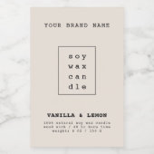 Moderne neutrale Kosmetikverpackungskerze Lebensmitteletikett (Einzelnes Label)