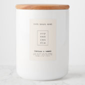 Moderne neutrale Kosmetikverpackungskerze Lebensmitteletikett (Vorderseite)