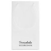 Moderne neutrale Monogramm-Design Kleine Geschenktüte (Rückseite)